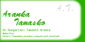 aranka tamasko business card
